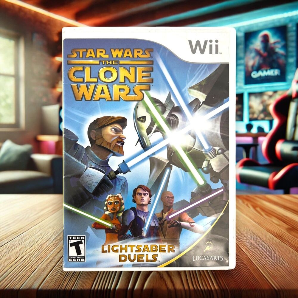 Star Wars: The Clone Wars Lightsaber Duels - Nintendo Wii - Clean Tested Working
